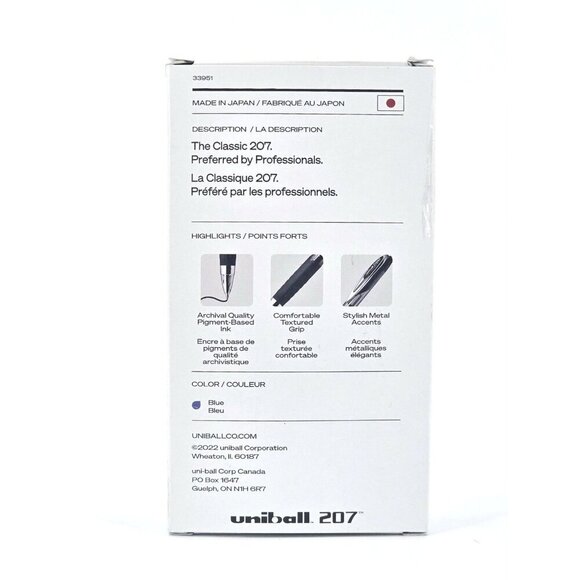 Uni-Ball 207 Retractable Gel Pens Medium Point 0.7mm Blue 12 Pack Super Ink - Picture 6 of 9